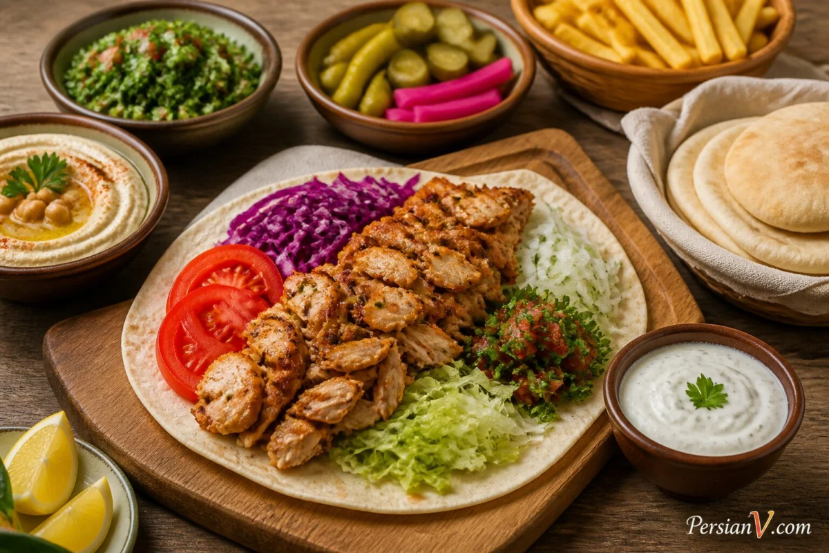 شاورمای مرغ در فر؛ غذایی خوشعطر و محبوب